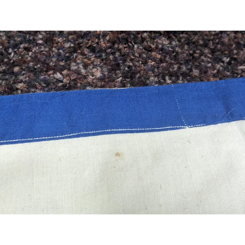 Vintage Polish Smacznego Hand Embroidered Wall Hanging Blue White Folk Art 35x24